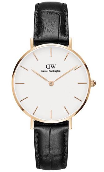 bælte kassette svært Rødguld dameur med hvid skive og flot læderrem - Daniel Wellington Classic  Petite Reading DW00100173