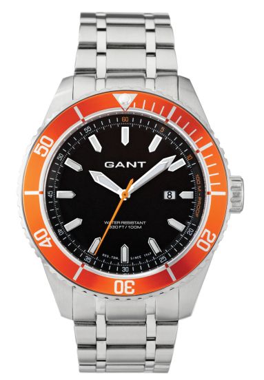 stållænke ur til mænd med orange krans - Gant Seabrook Orange Metal W70392