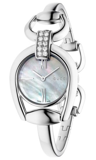 afgår skat insekt Eksklusivt Gucci ur med diamanter - Gucci Horsebit Diamonds 28mm YA139504