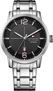 Hilfiger herreur i stål med sort skive - Tommy Hilfiger George 1791215