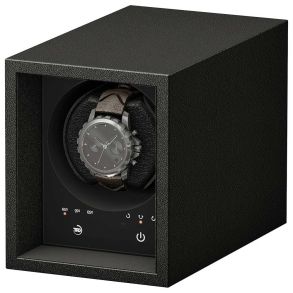 Watch Winder Safe Eco for 1 watch, Leather Optics Black with Adapter 309426