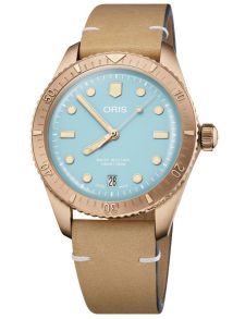 Oris Divers 65 Bronze Date "Cotton Candy" Leather 01 733 7771 3155-07 5 19 04BR