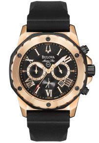 Eksklusivt herreur i rødguld og sort fra Bulova - Bulova Marine Star Sport 98B104