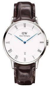 Klassisk herreur med elegant læderrem - Daniel Wellington Dapper York Sølvfarvet 1122DW
