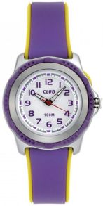 Vandtæt børneur med baggrundslys - Club 100M Purple Green A47104-4S0A