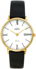 Klassisk dress herreur med romertal og læderrem - Inex SaphiLite A69446D0KV