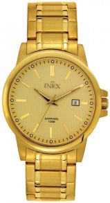 Guldfarvet ur med safirglas fra danske Inex - Inex 100M Guldfarvet Double Sapphire A69466D7I