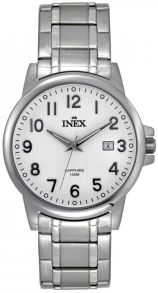Vandafvisende herreur med datoviser og safirglas - Inex 100M Sapphire A69466S0A