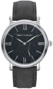 Abbott & Mosley Silver Marquina Grey 40mm AM122