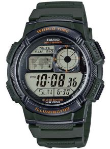 Militærgrønt digital-ur - Casio Classic AE-1000W-3AVEF