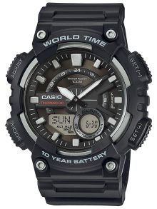 Vandtæt sportsur med 3 alarmer - Casio Classic AEQ-110W-1AVEF