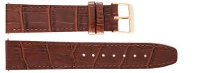 Løs læderrem med guldfarvet spænde - 20mm Leather Strap Brown Croco Guldfarvet IHS1002