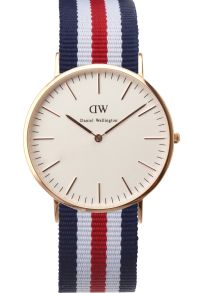 Herreur med nato-rem og tynd urkasse - Daniel Wellington Canterbury Rose 0102DW