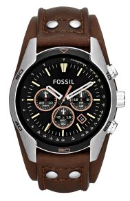 Fossil herreur på bred brun læderrem - Fossil Coachman CH2891