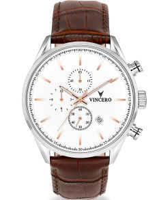 Vincero Chrono S Sølvfarvet/Rosegoldfarvet Whi-Sil-S08