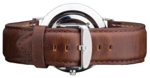 Flot brun rem med sølvfarvet spænde - Wristband Daniel Wellington Bristol Man 0409DW