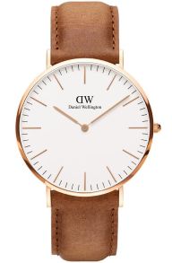 Daniel Wellington ur med patineret læderrem - Daniel Wellington Classic Durham 40mm DW00100109