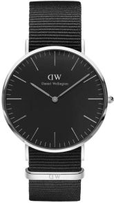 Daniel Wellington Classic Black Cornwall Sølvfarvet 40mm DW00100149