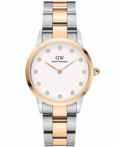 Daniel Wellington Iconic Link Lumine 28mm Rosegoldfarvet / Sølvfarvet White DW00100359