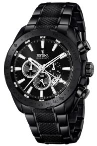 Festina herreur i sort stål - Festina Chrono F16889/1