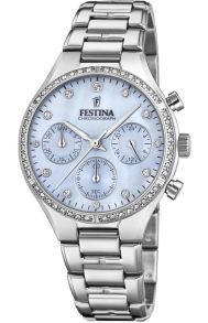 Smukt dameur i sølvfarvet med kronograf - Festina Chronograph F20401/2