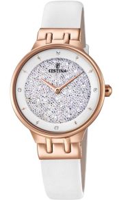 Smukt dameur i hvid og rose gold - Festina Swarovski 2018 F20406/1