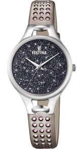 Dameur med brun læderrem og sten - Festina Swarovski 2018 F20407/3
