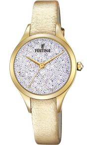 Smukt dameur i guldfarvet med Swarovski sten - Festina Swarovski 2018 F20410/1