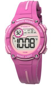 Helt igennem lyserødt børneur - Fibex Mini Digital 100M Water Resist FIBEX76IP002