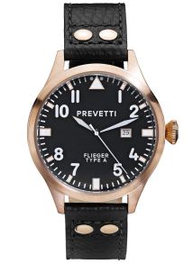 Prevetti Flieger herreur med sort læderrem - Prevetti Flieger Type A PR11002