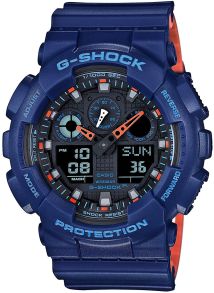 G-Shock sports ur i blå og orange farver - Casio G-Shock GA-100L-2AER