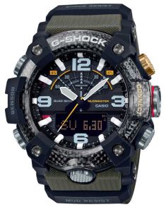 Militær inspireret herreur med olivengrøn resinrem - Casio G-Shock Mudmaster GG-B100-1A3ER