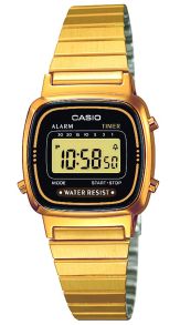 Casio Classic retro ur i guldfarvet double sort LA670WEGA-1EF