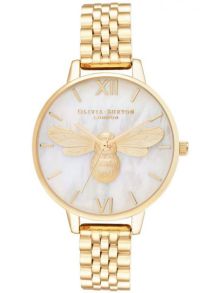 Olivia Burton Lucky Bee MOP Demi Dial Guldfarvet OB16FB18