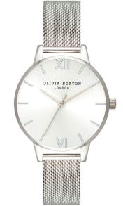 Olivia Burton Sunray Dial Midi Sølvfarvet Mesh OB16MD86