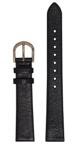 Olivia Burton Black Leather Rose Gold 12mm OBS112A