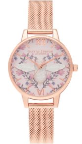 Olivia Burton Meant To Bee 3D Bee Blush Silver & Rose Gold Mesh OB16AM166