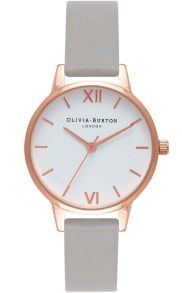 Olivia Burton White Dial Midi Gray & Rosegoldfarvet OB16MDW05