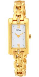 Guld dameur med flot lænke - Lorus Lady Gold Chain Crystal RJ448BX9