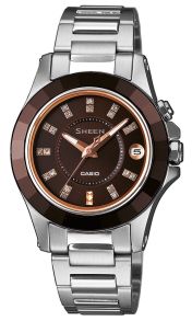 Kvalitets ur til kvinder med keramik, safirglas og Swarovski sten - Casio Sheen SHE-4509SG-5AER