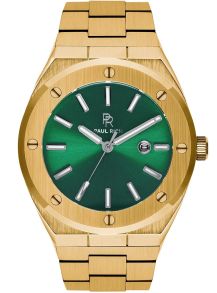 Guldfarvet herreur med metalgrøn urskive - Paul Rich Signature Kings Jade PR68