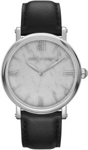 Abbott & Mosley Silver Carrara Black 36mm AM126