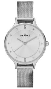 Skagen Anita ur til kvinder, med mesh-lænke - Skagen Anita Sølvfarvet Mesh SKW2149