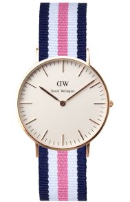 Dameur i rødguld med nato-rem - Daniel Wellington Southampton Rose 0506DW