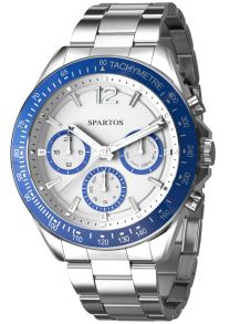 Herreur i stål med blå detaljer - Spartos Classic SPW007604