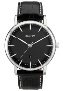 Elegant herreur med sort læderrem - Gant Franklin Black Leather W70431