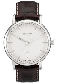 Flot Gant herreur med brun læderrem - Gant Franklin White Leather W70432