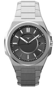 Zinvo Rival Silver Sapphire + Gray Rubber Strap