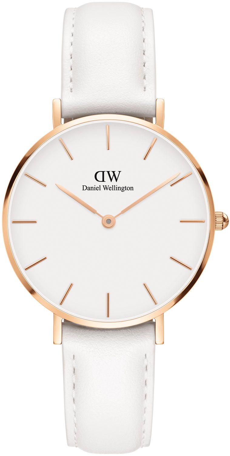 dekorere leje Resultat DW dameur med hvid læderrem - Daniel Wellington Classic Petite Bondi  DW00100189